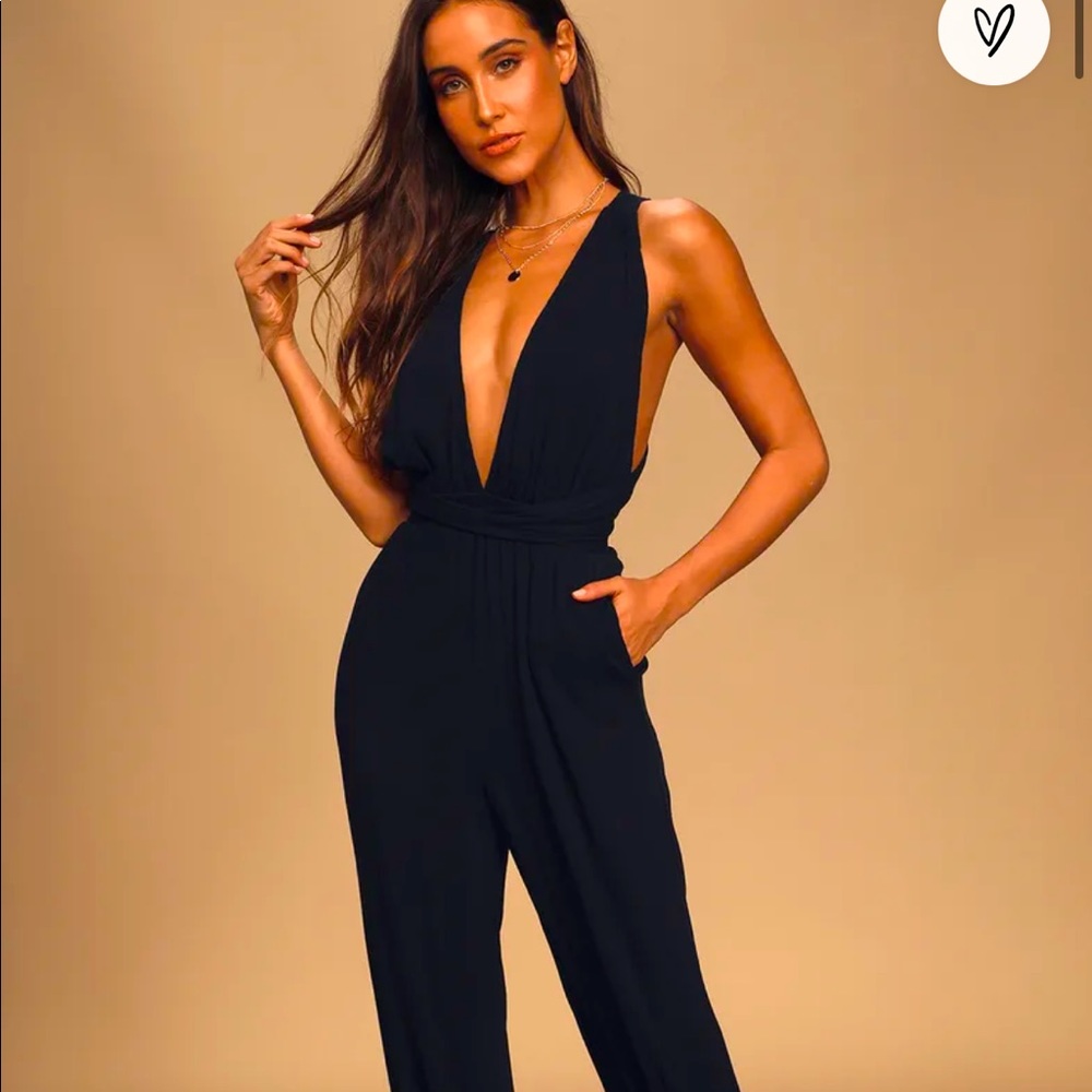 Lulus Lolinda Black Convertible Halter Jumpsuit